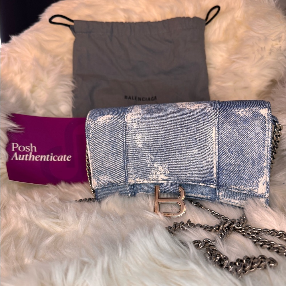 Balenciaga Light Blue Denim Crossbody Bag